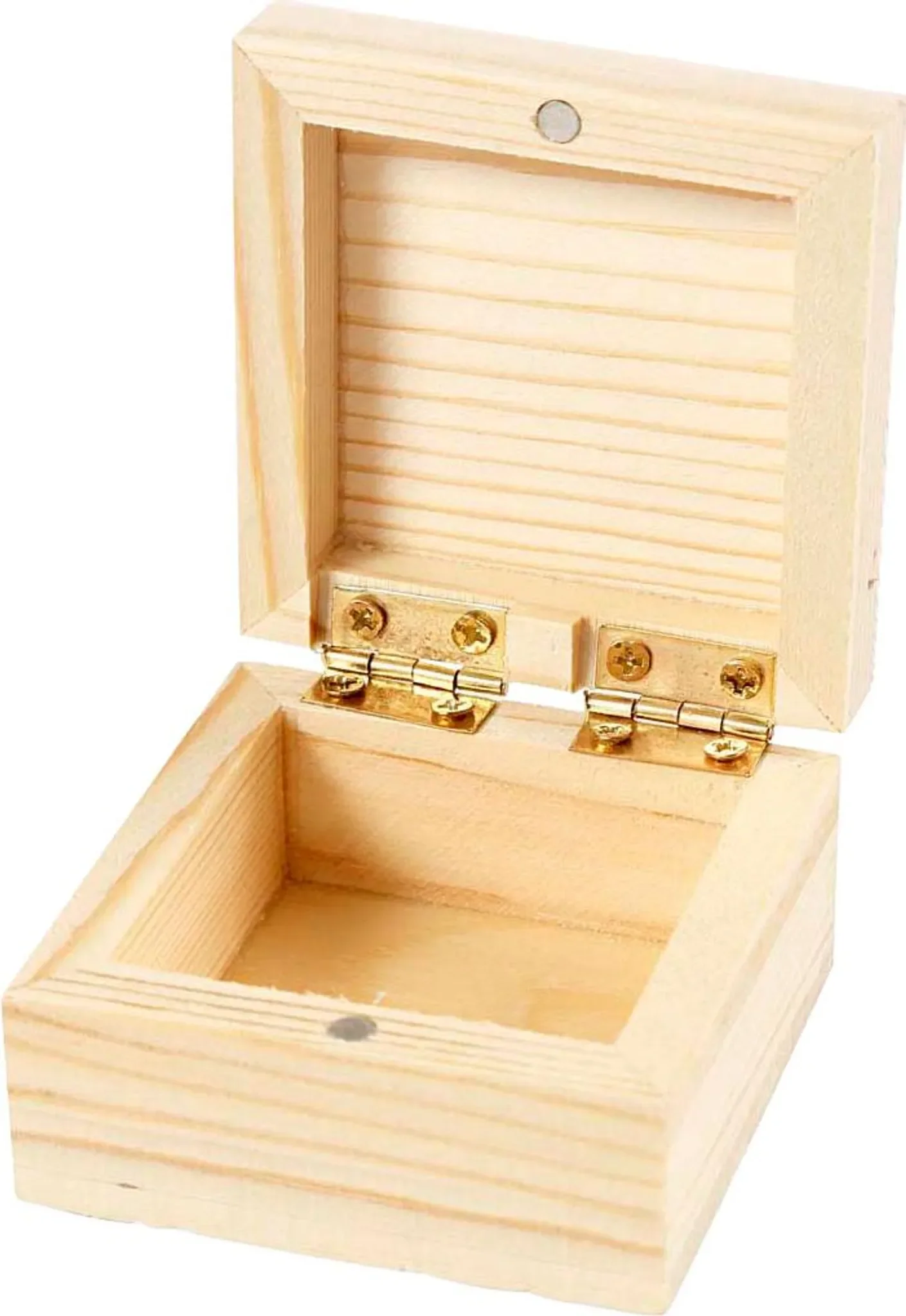 Creativ Company - Schmuckkästchen aus Holz – 6×6×3,5 cm, mit Magnetverschluss