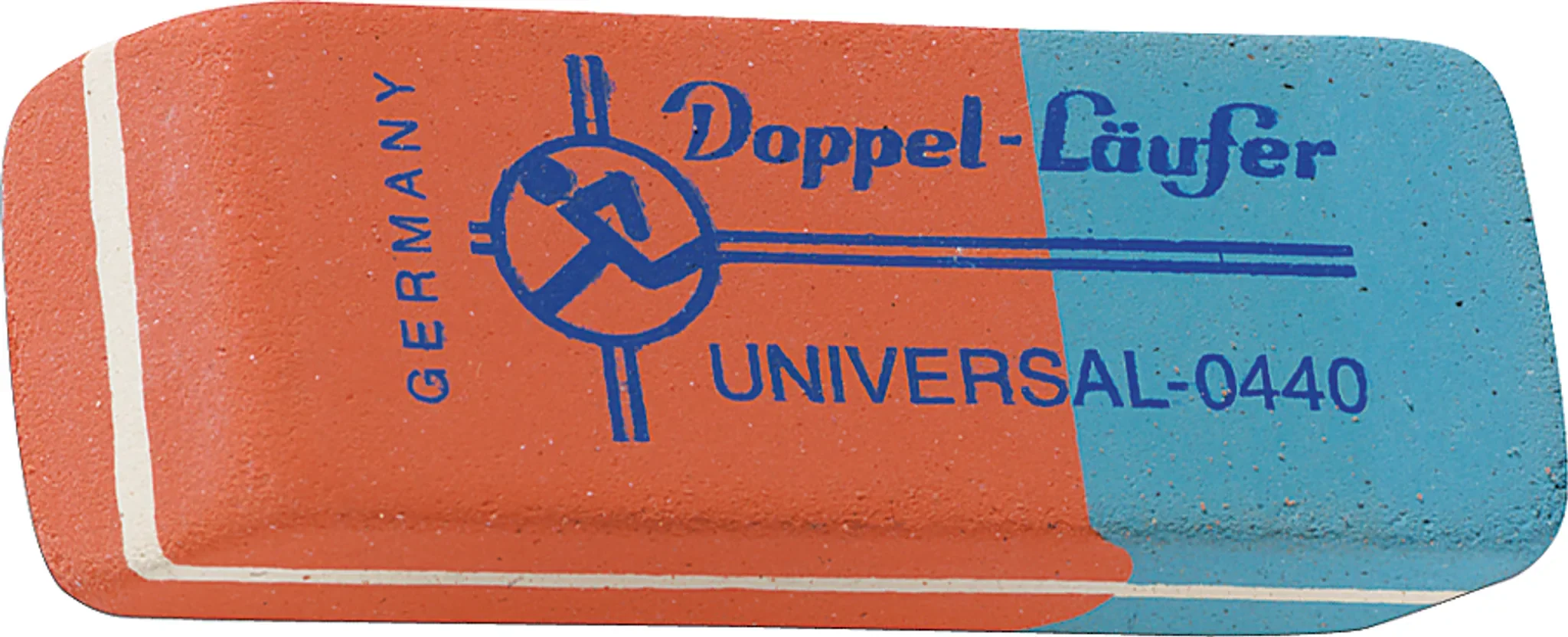 LÄUFER – Naturkautschuk Radierer DOPPEL UNIVERSAL rot/blau