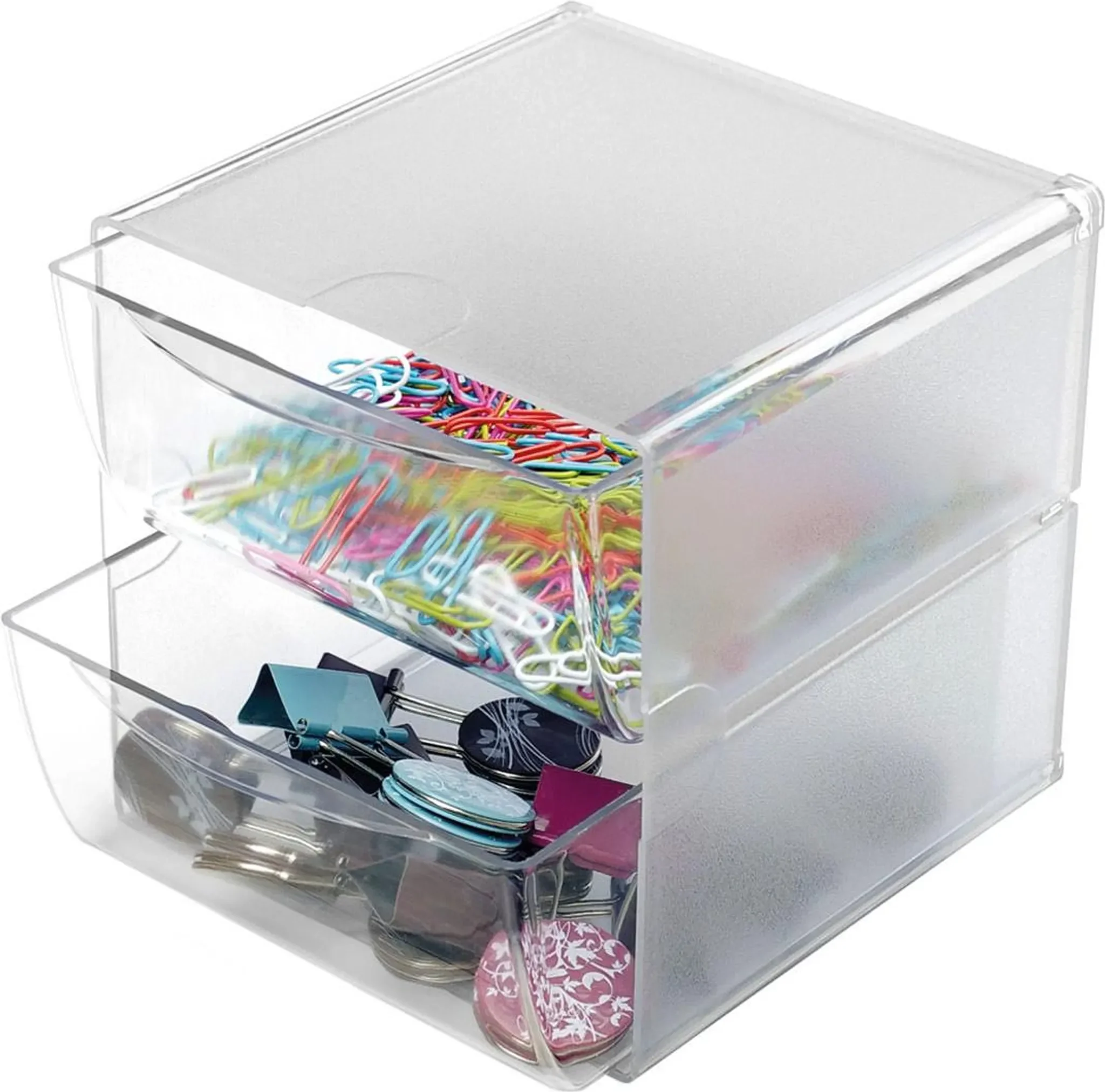 HOLTZ OFFICE SUPPORT - Magnetoplan 350101 Organisationsbox Cube, 2 Fächer glasklar