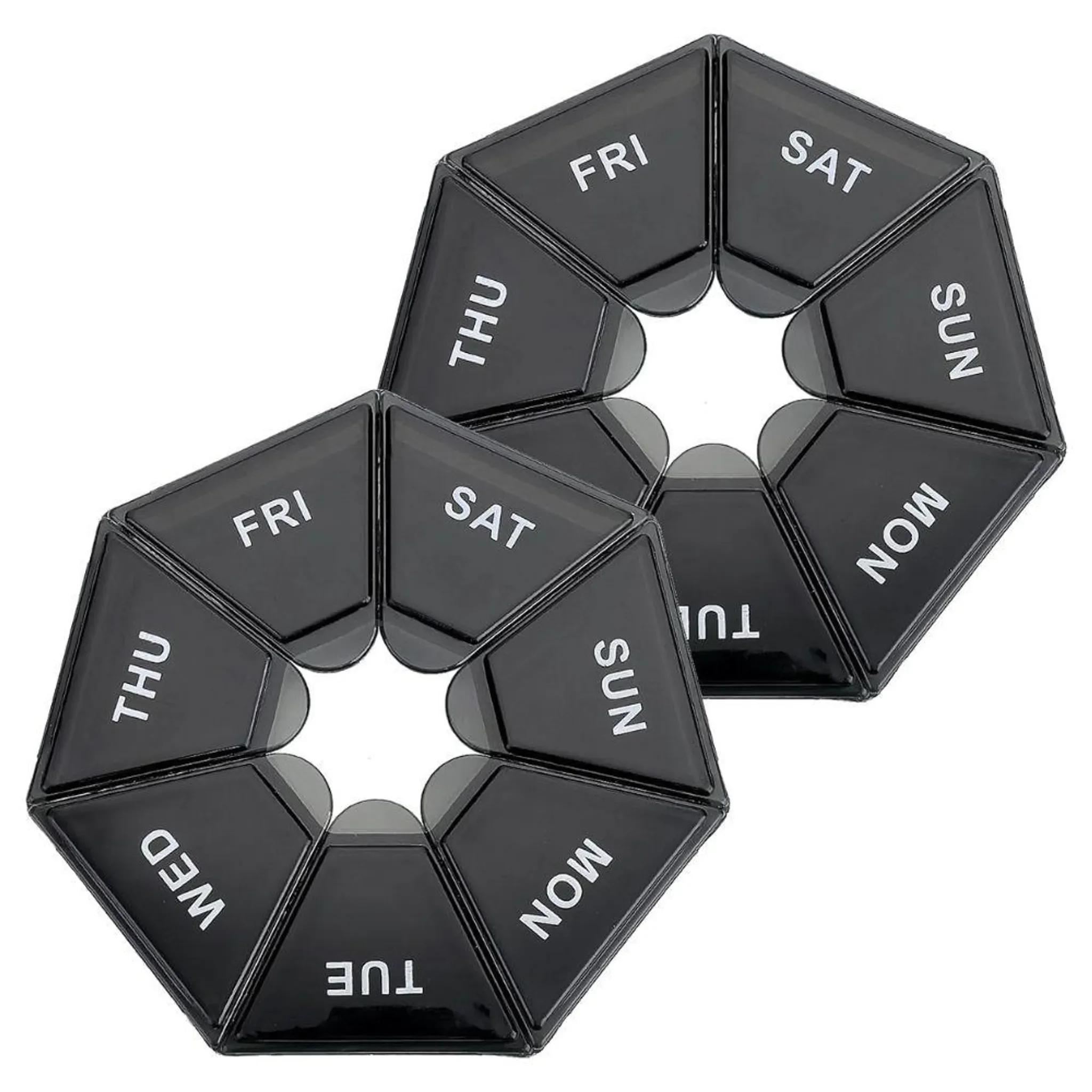 Montegoni - 2er Pack Pillendose 7 Tage – Tragbare Tablettenbox, kompakt & sicher