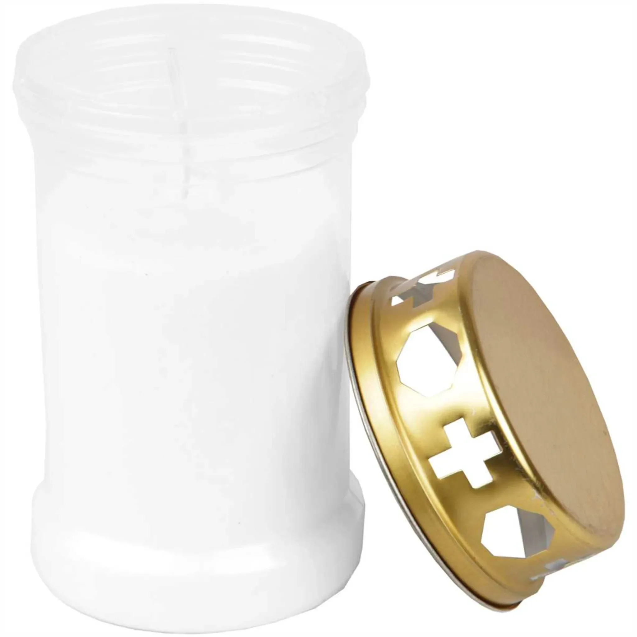 HS Candle - Grabkerze Weiß – Brenndauer 40 Stunden, Motiv Calla