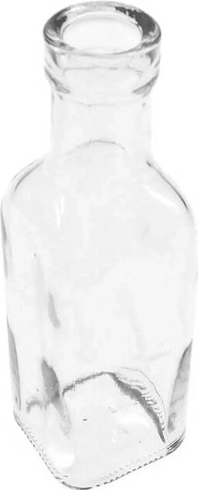 Floral-Direkt - Flasche „Herzig“ Glasvase – 180 ml, eckig & transparent