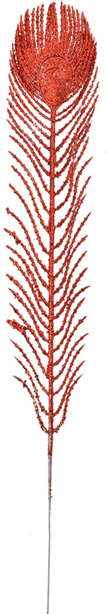 Clayre & Eef - Dekoration Feder – 7 × 42 cm, Rot, Kunststoff