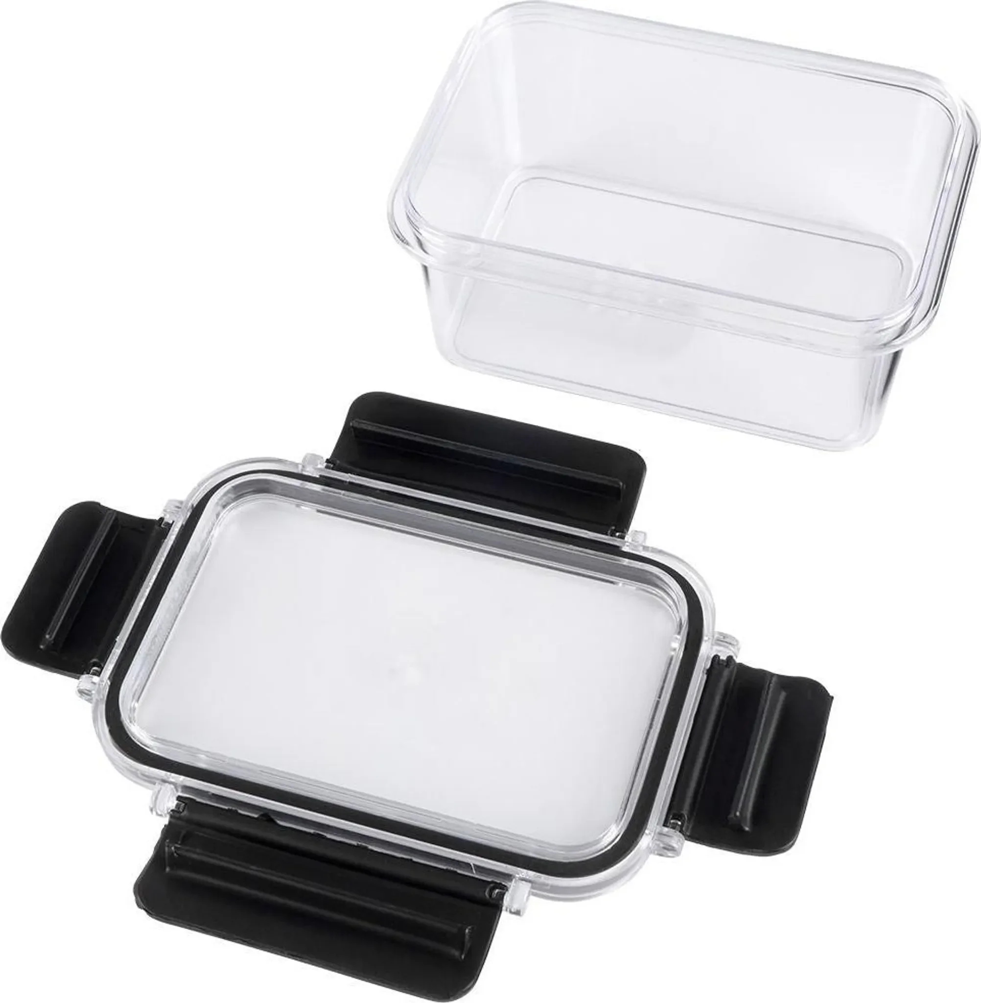 EH Excellent Houseware - Lebensmittelbox – transparent, Gummidichtung, vier Clips