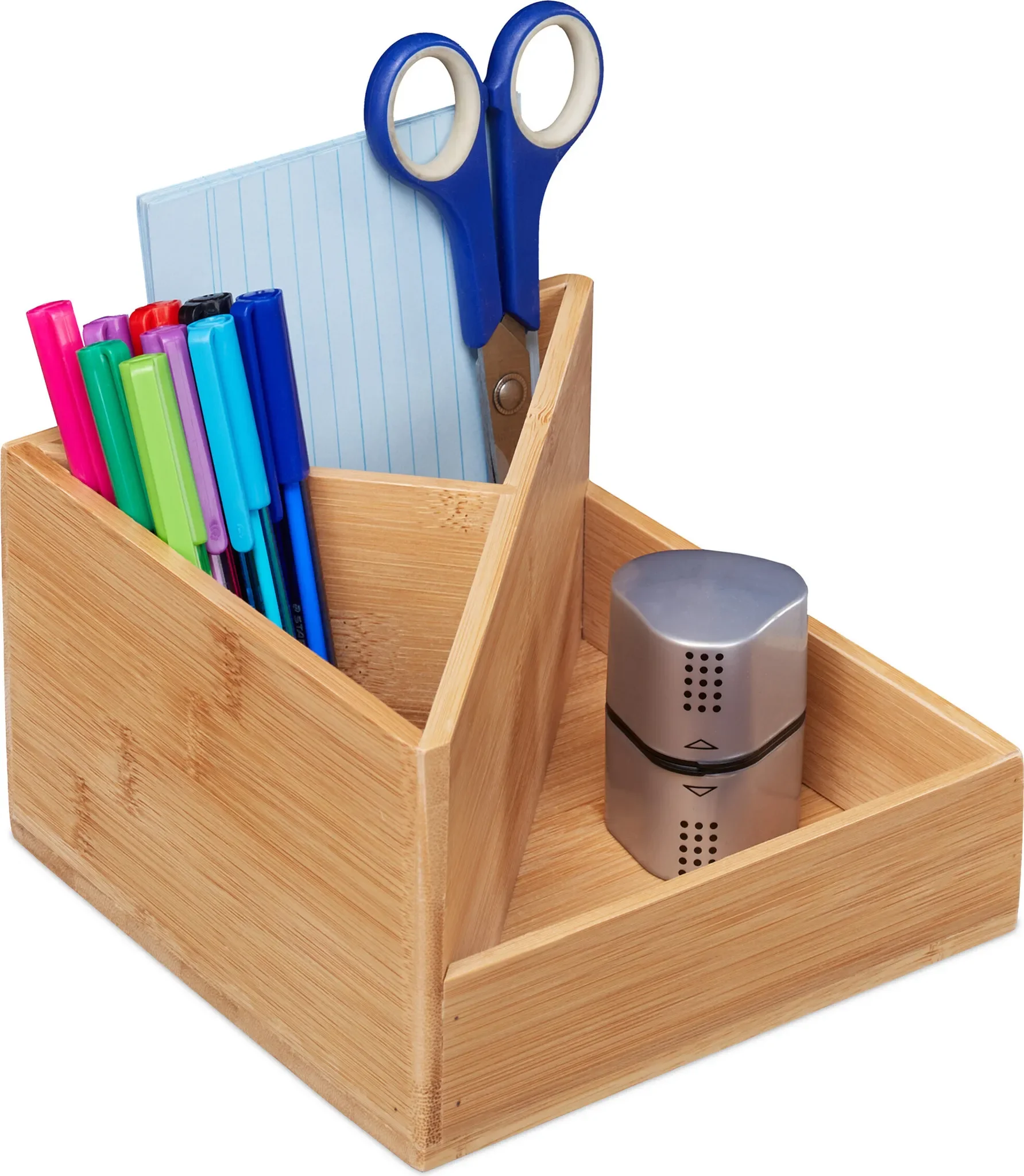 Relaxdays - Bambus Stiftehalter & Schreibtisch Organizer