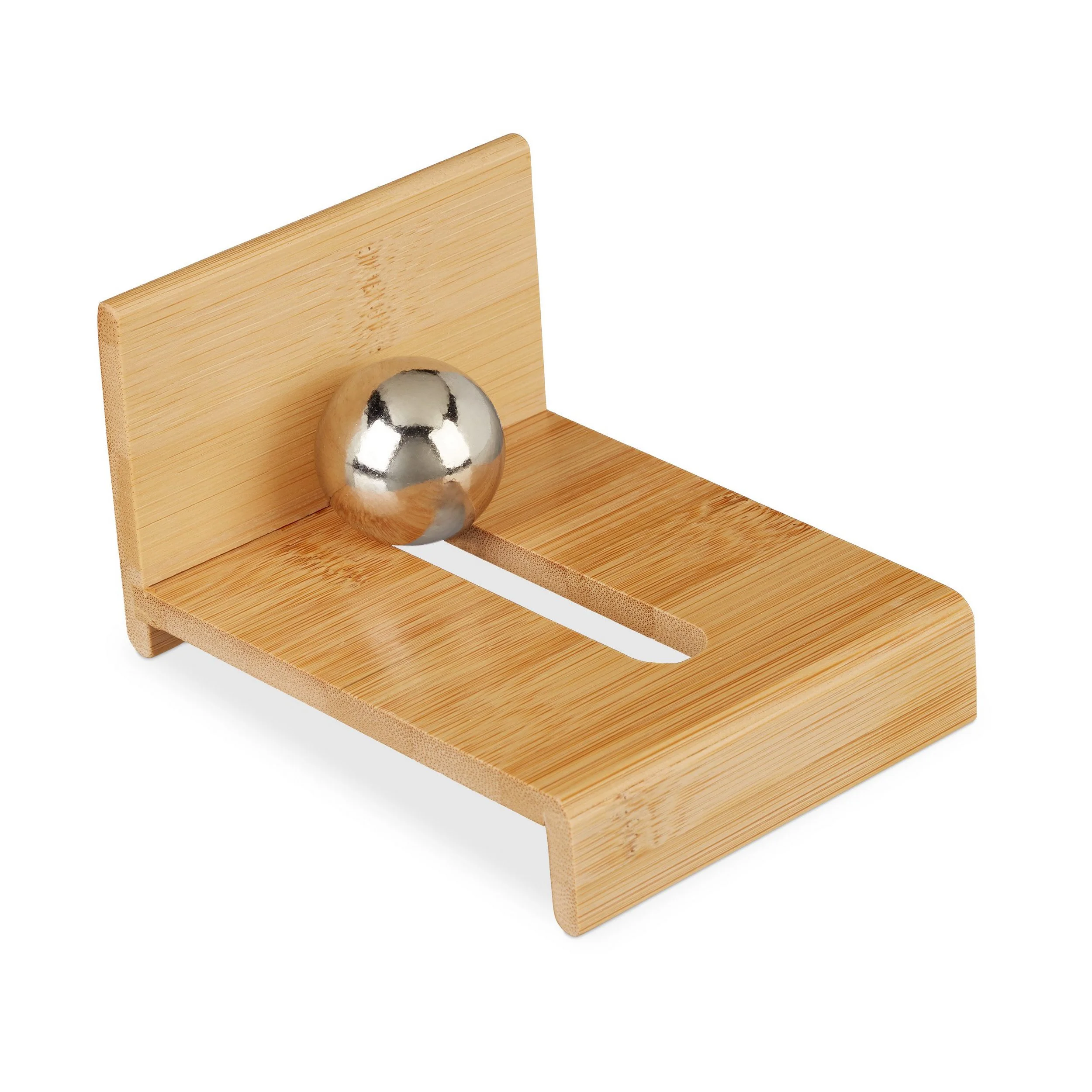 RELAXDAYS - Visitenkartenhalter Organizer aus Bambus mit Kugel