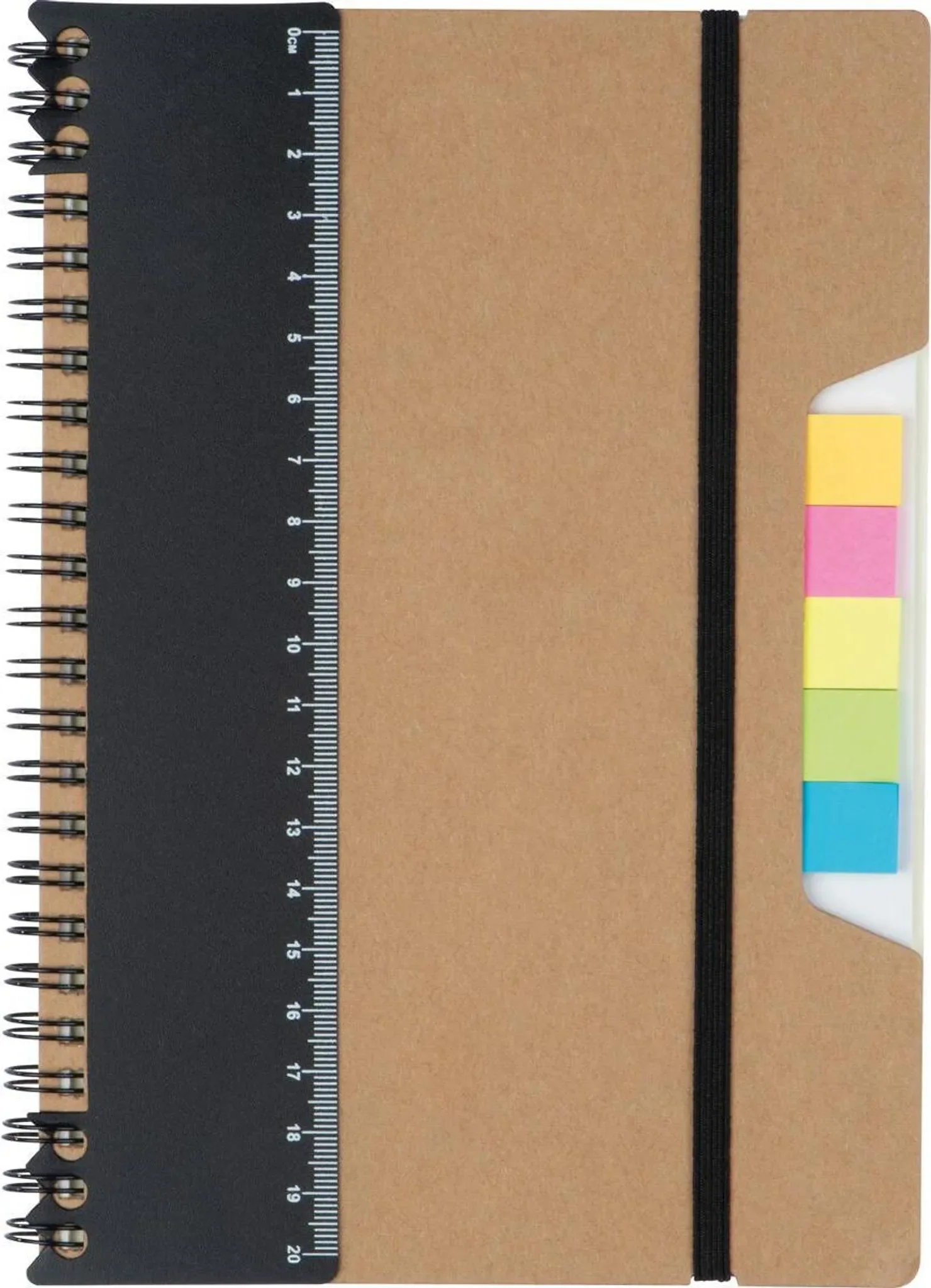 MACMA – Notizbuch A5 mit Haftnotizen, Ringbuch, Lineal & Gummiband